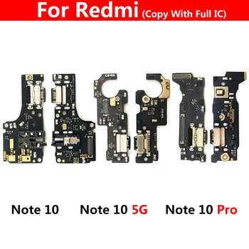 10 Vnt Įkrovimo lizdas Flex Už Xiaomi Redmi 10 Pastaba Pro / 10 Pastaba 5G Dock USB, Įkroviklio Jungtis Su Mikrofonu Flex Kabelis