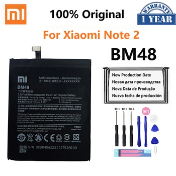 100% Originalus Xiao mi BM48 4000mAh Bateriją Xiaomi 2 Pastaba Note2 XiaomiNote2 Aukštos Kokybės Telefoną, Baterijos Pakeitimas