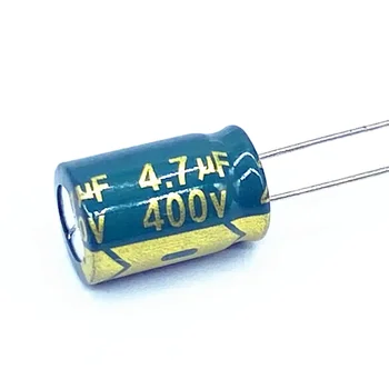 10vnt/daug 400v 4.7 UF aukšto dažnio žemo impedanso 400V 4.7 UF aliuminio elektrolitinių kondensatorių dydis 8*12 20 proc.