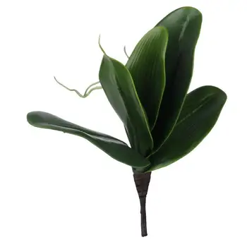 1PCS Drugelis Orchidėjų stiebų dirbtiniai lapai apdailos padirbtų augalų 