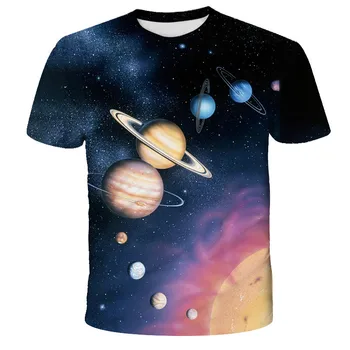 2022 Erdvė, Galaxy Planet 3d Spausdinimo Moterų Ir Vyrų T-shirt Dangaus Septynias Žvaigždes Prijungtas Modelio Marškinėliai Šiuolaikinės Streetwear