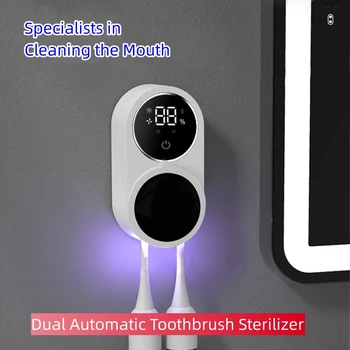 2023 Geriausias dantų šepetėlį Sterilizer Dual Mini Nešiojamieji C USB Įkrovimo Kelionės uv-C dantų šepetėlį Sterilizer