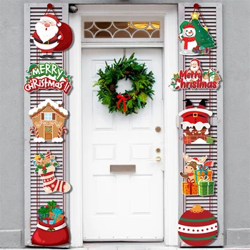 2023 Linksmų Kalėdų Dekoratyvinis Durų Kabo Reklama Santa Claus Sniego Briedžių Dvieilis Kalėdos Dekoro Namuose Kalėdos Papuošalai Noel