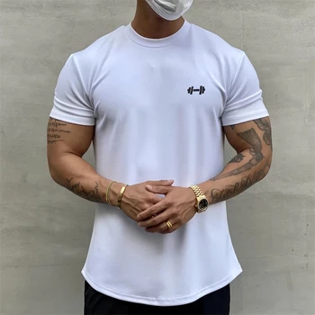 2023 marškinėliai Vyrams Vasaros Sporto Drabužių Kultūrizmo Fitneso Prarasti Atsitiktinis Gyvenimo būdas Dėvėti marškinėliai Streetwear Hip-Hop ' o T-shirt