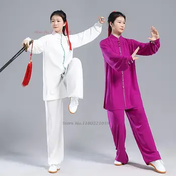 2024 m. kinijos kung fu chi kovos menų viršūnes+kelnės nustatyti tradicinių mokymo patirties wushu kostiumas atsitiktinis lauko sporto drabužių