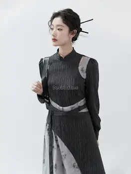 2024 m. rudenį naujų kinijos stilių kratinys kaspino dienos hanfu rytų stiliaus mados long rankovėmis naujas hanfu kasdien suknelė moterims
