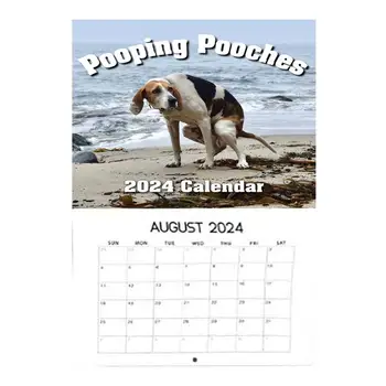 2024 Šuo Pooping Kalendorius Crapping Šunys Kalendorius Planuotojas Ištisus Metus Kalendorių Iš Jan 2024 Gruodis 2024 Namų Puošmena