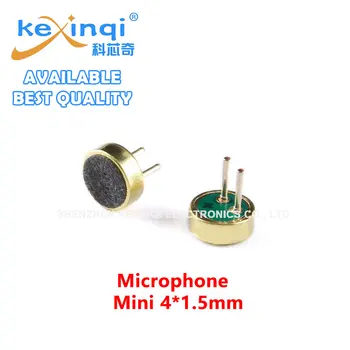 20Pcs/daug CINKAVIMAS Pin Mini mikrofonas galvos 4*1,5 mm 4x1.5 Capacitive Electret Mikrofonas Pikapas MIC