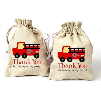 20pcs Gaisro Sunkvežimių Variklių ačiū, dovanų maišeliai Gaisrininkas Gaisrininko tematikos berniukas mergaitė 1 2 3 4 Gimtadienio apdailos naudai