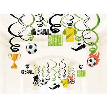 30pcs/set Kietas Futbolas, Futbolo Sporto Lubų Kabo Sukama Dekoracijos PVC Spirale Vaikams Baby Shower Gimtadienio Džiaugtis