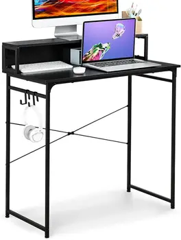 32inch Kompiuterio Stalas su Lentyna Studijų Rašymo Namų Biuro Stalas su Monitoriaus Stovi Prabangi Stalo Mini Nešiojamas Stalas su Kabliu