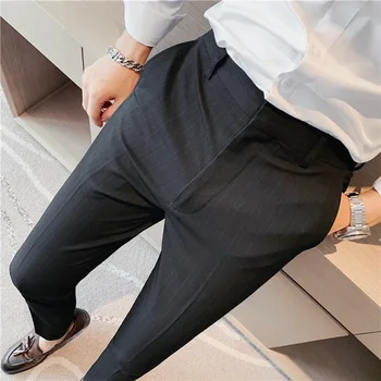 38 40 42 Naujų Verslo Juostele Suknelė Kelnės Vyrams Office Socialinės Oficialus Kostiumas Kelnės Atsitiktinis Streetwear Vestuvių Kelnės Pantalon Homme