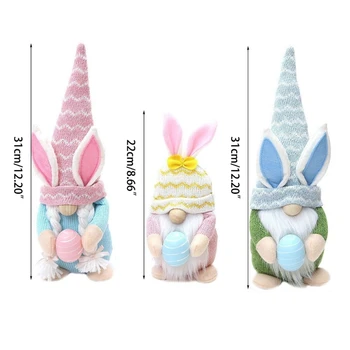3Pcs Easter Bunny Gnome Valdos Kiaušinių Dekoratyvinis Mielas Dekoro Aksesuaras Naujųjų Metų Pavasario Šventė Šalis Dekoro 55KF
