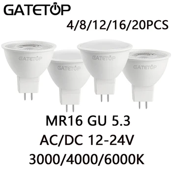 4-20PCS LED žemos įtampos dėmesio GU5.3 AC/DC 12V-24V 38/120 Laipsnių MR16 3000K 4000K 6000K už Namo Kambarį Tyrimas Kambarį