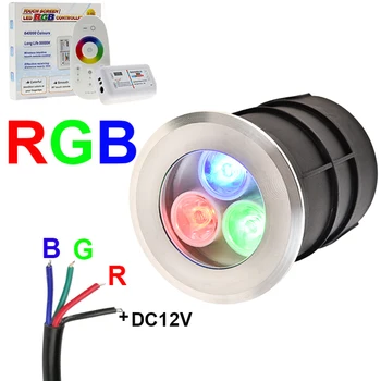 4-wire RGB LED Požeminės Šviesos 9W18W IP68 Vandeniui Grindų Lempos Lauko Žemės Vietoje, Kraštovaizdžio Sodo Kelio Palaidotas Kieme DC12V24V