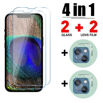 4IN1 Grūdintas stiklas iphone 14 13 12 11 Pro max mini 7 8 6 Plius kamera screen protector, iphone 14 plus X XR XS stiklo