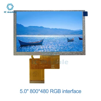 5 colių TFT LCD ekranas 60Hz atnaujinti 800x480 Raiškos LCD spalvotas ekranas 50Pin RGB sąsaja