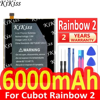6000mAh KiKiss Galinga Baterija Rainbow 2 Cubot Rainbow2 Mobiliojo Telefono Baterijas