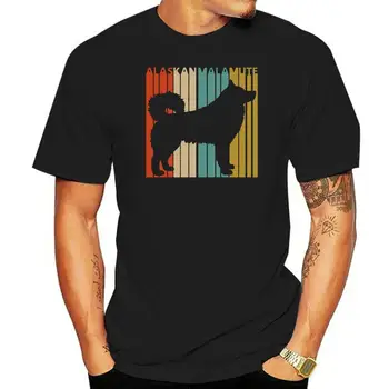 Aliaskos Malamute Marškinėliai Vintage Retro Aliaskos Malamute Šunų T-shirt Vyrai Moterys Unisex Marškinėlius dovanų #1669 100% medvilnės O-kaklo tshirts