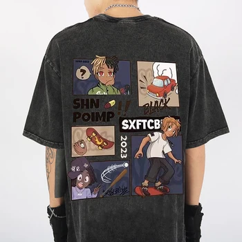 American retro hiphop mados prekės ženklo grynos medvilnės vyriški trumpi rankovėmis vyriški T-shirt vasaros Kinija-Chic gatvės laisvi ir universalus