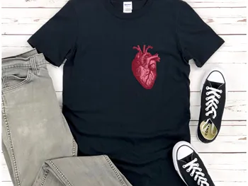 Anatomija Širdies T-shirt, Derliaus Valentino Marškinėliai Slaugytoja Marškinėliai