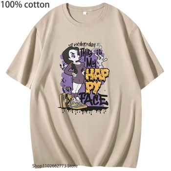Animacinių filmų trečiadienis Addams Drabužius TV Serialas Grafinis T-Shirts Estetinės Marškinėlius Streetwear Vyrų Kpop Moterų Tees 100% Medvilnės Y2k Viršų