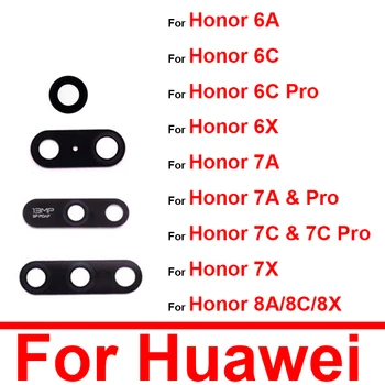 Atgal Galinio vaizdo Kamera, Stiklo Lęšis Huawei Honor 6A 6X 6C 7A 7C 7X Stiklo Objektyvo Dangtelis Garbė Žaisti 6C 7A 7C Pro Fotoaparato Klijais, Klijai