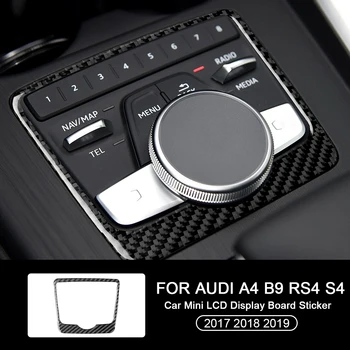 Auto Interjero Anglies Pluošto Automobilių Mini LCD Ekranas Valdybos Lipdukas Apdaila Apdaila Decal Audi A4 B9 RS4 S4 2017 m. 2018 m. 2019 m.