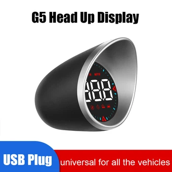 Auto Reikmenys, GPS Kompasas Skaitmeninį Signalą Nustatyti USB HUD Universaliųjų Automobilių Head Up Display Spidometras RPM MPH LED Backlight G5