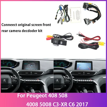 Automobilio Galinio vaizdo Kamera Peugeot 408 508 4008 5008 C3-XR C6 2017 Pradinį Ekraną Atnaujinti Sąsajos Modulis CCD HD Skaitmeninis Dekoderis