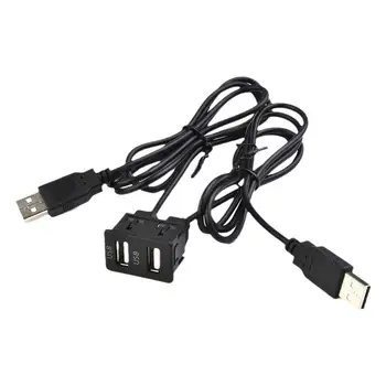 Automobilių prietaisų Skydelio Flush Mount AUX USB Prievadą Skydelio Dual USB Plėtra Adapterio Kabelis, Skirtas Dviračių Jūrų Motorinių Pratęsimo Kabelis 1m