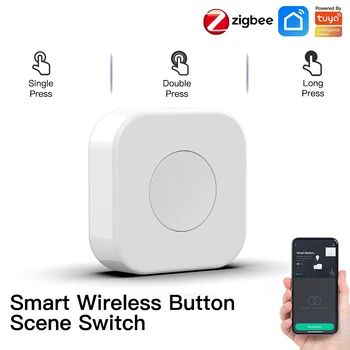 Belaidė Mini Zigbee Smart Scene Vieną Mygtuką Perjungti Tuya Smart Gyvenimo App Nuotolinio Valdymo Namų Automatizavimo Darbai su ZigBee Hub