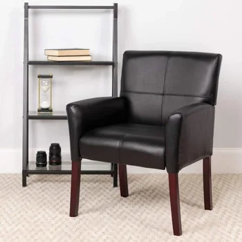 Biuro kėdė, administracinės biuro kėdė, pagaminta iš dirbtinės odos, tinka naudoti biure, su persikų žiedų, medienos kojos