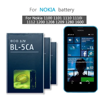 BL-5CA BL5CA Telefono Bateriją Nokia 1110 1111 1112 1200 2310 5130XM 7600 E60 N70 5030 C2-00 C2-01 X2-01 Batteria