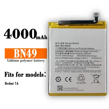 BN49 4000mAh Bateriją Xiaomi Redmi 7A Redmi7A Aukštos Kokybės Telefoną Pakeisti Baterijas Ličio Baterija