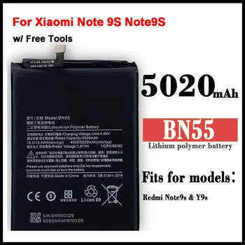 BN55 Telefono Baterija Redmi Pastaba 9S Note9S 5020mAh Xiaomi Bateriją + Įrankiai