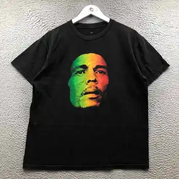 Bob Marley Sionas, T-Marškinėliai, vyriški Didelis L trumpomis Rankovėmis Grafinis Įgulos Kaklo Juoda ilgomis rankovėmis