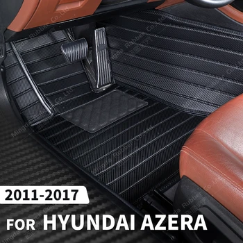 Custom Anglies Pluošto stiliaus Grindų Kilimėliai Hyundai Azera 2011-2017 12 13 14 15 16 kiliminė danga Padengti Automobilių Interjero Priedai