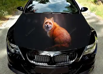 Custom Gyvūnų Vien Red Fox Automobilio Kapoto Lipdukas Apdaila,Automobilių Reikmenys Gaubtu Vinilo Apsauginis Dangtis,Automobilių Kėbulo Wrap Lipdukas, Decal