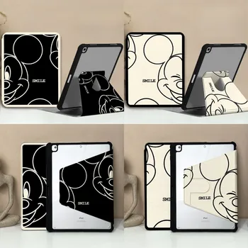 Disney Mickey Tablet Case for iPad Pro Oro 3 4 5 Mini 4 5 6 Mielas Animacinių filmų iPad10 2022 10.9 į Pasukti Tablet Apsauginis Dangtelis