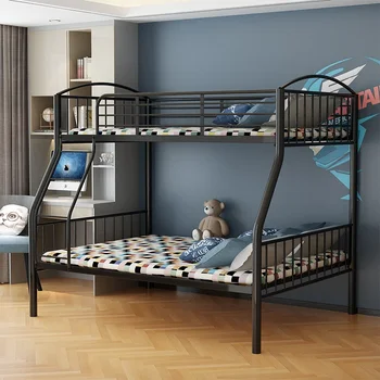 Dvigubo sluoksnio geležies meno lova su viršutinės ir apatinės miegamosios vietos, vaikų padidėjęs lova, motinos ir vaiko bendrabutyje, paprastas ir modernus