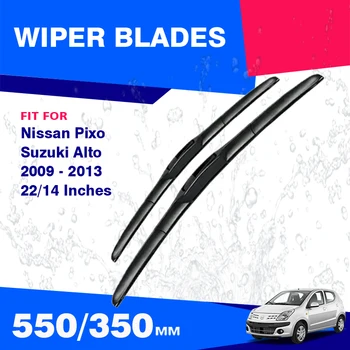 Dėl Nissan Pixo Suzuki Alto 2009 - 2013 M. 800 Priekiniai Priekinio, Galinio Stiklo Valytuvų Komplektas Priekinio Lango Aksesuaras Stiklo Valytuvų Gumos