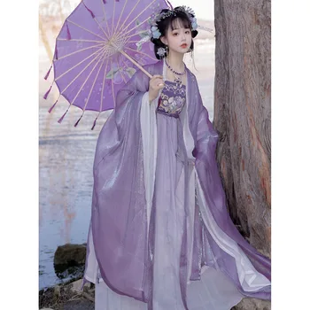 Elegantiškas Moterų Retro Violetinė Fėja Dress Kinų Stiliaus Tradicinių Hanfu Cosplay Kostiumas Šalis Suknelė Cute Princesė Suknelės