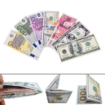 Elegantiškos Unisex Vyrai Moterų Valiuta Pastabos Modelis Svaras Doleris Euro Piniginė Piniginės