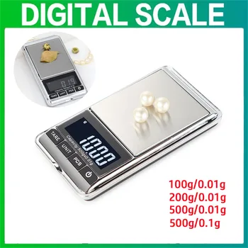Elektroninė Papuošalų Masto 100/200/500g LCD Digital Pocket Masto Virimo Kepimo Žolės Aukso Gramo Tikslumo Skalės Mini Virtuvė Masto