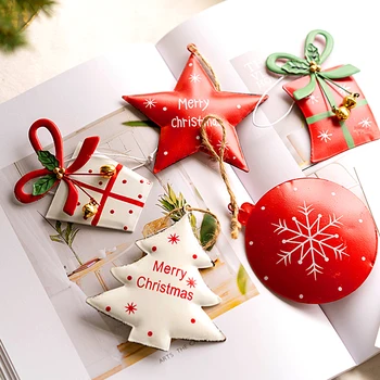 Geležies Kalėdų Eglutės Kabantys Papuošalai Nodic Stiliaus Dovanų Dėžutėje Star Bell Naujųjų Metų Kalėdos Šalies Namų Dekoro Priedai Veltiniams, Noel Navidad