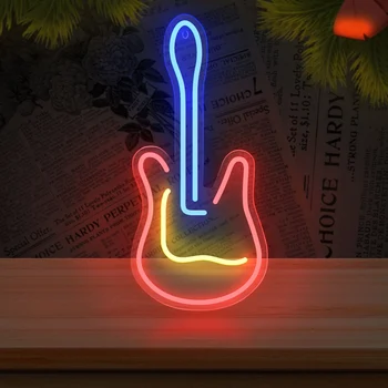 Gitara LED Neonas Pasirašyti Akrilo Užsakymą Neoninis Ženklas Šviesos Namuose Miegamojo Sienos Meno Dekoro Muzikos Studija Baras Šalies Klubas Gitaros Mėgėjams