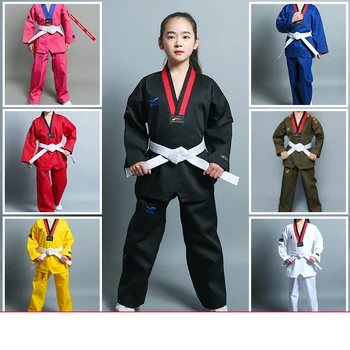 Greitai džiūstantys Korėja Taekwondo Vienodai V-Kaklo Dobok Baltas Uniformas, Tae Kwon Do MMA Kovos menų, Karatė Kvėpuojantis