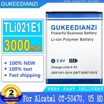 GUKEEDIANZI Bateriją, TLi021E1 už Alcatel OT-5047U, U5 HD CAB2150008C1, Didelės Galios Baterija, Sekimo Numerį, 3000mAh