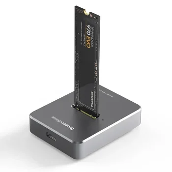 HDD Docking Station 2 M. Caddy Lauke Bazės Adapteris SATA/NVMe SSD Dual Protokolo Kietojo Mobiliojo Standžiojo Disko Gaubtas, USB C